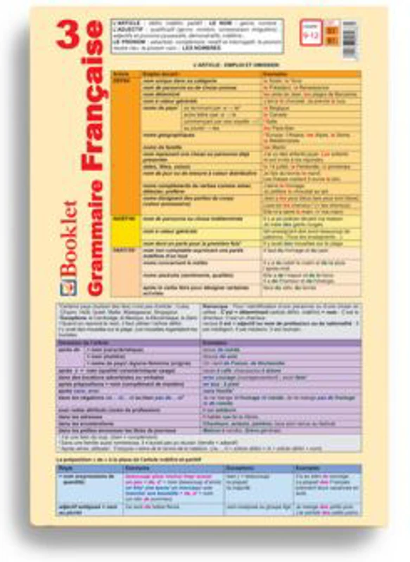Plansa Grammaire Francaise 3