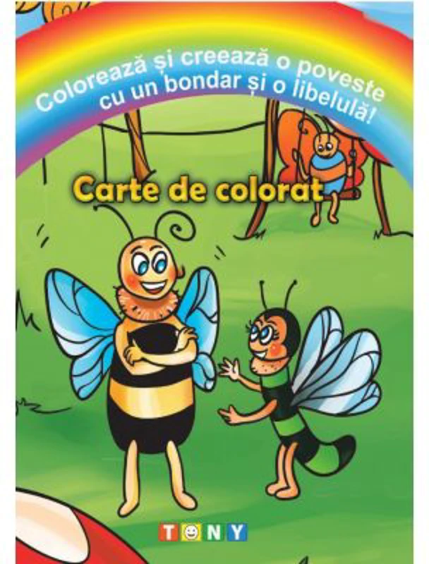 Coloreaza si creeaza o poveste cu un bondar si o libelula!