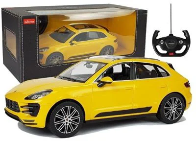 Masina cu telecomanda Porsche Macan Turbo galben, scara 1: 14, Rastar