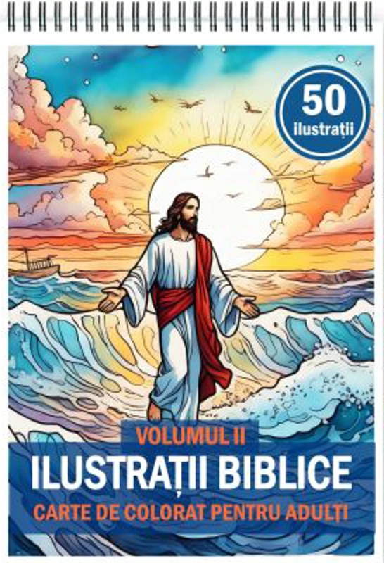 Carte de colorat pentru copii, 50 de ilustratii Biblice, Volumul 2