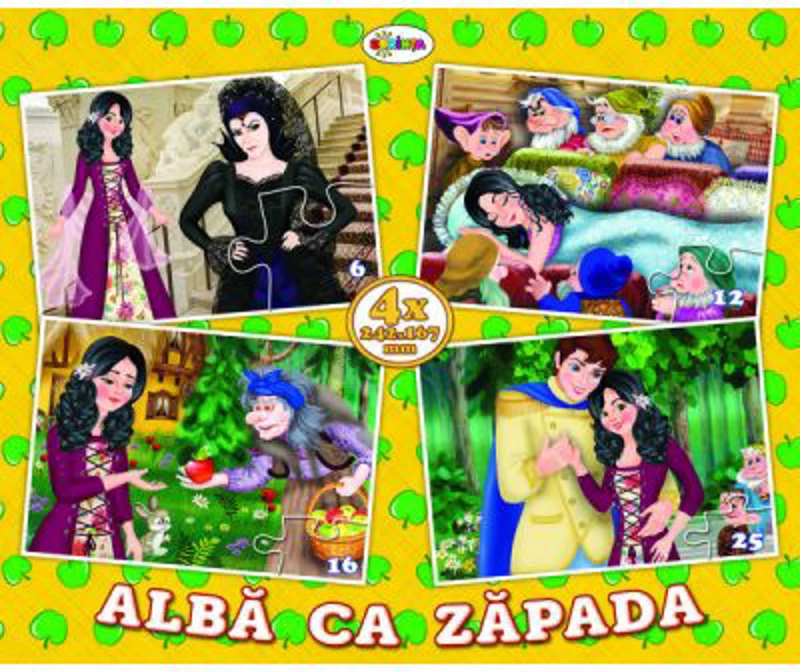 Puzzle Alba ca Zapada. 4 imagini