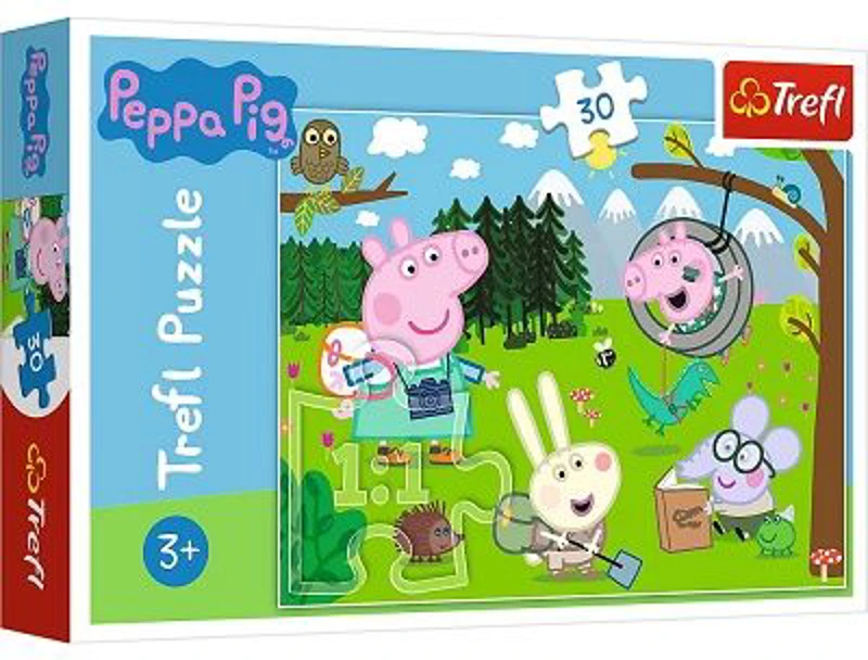 Puzzle 30 piese, Peppa Pig in drumetie, Trefl