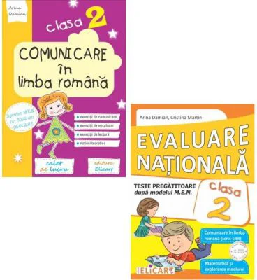 Pachet Evaluare Nationala. Comunicare in limba romana, Matematica si explorarea mediului clasa a 2-a - Arina Damian