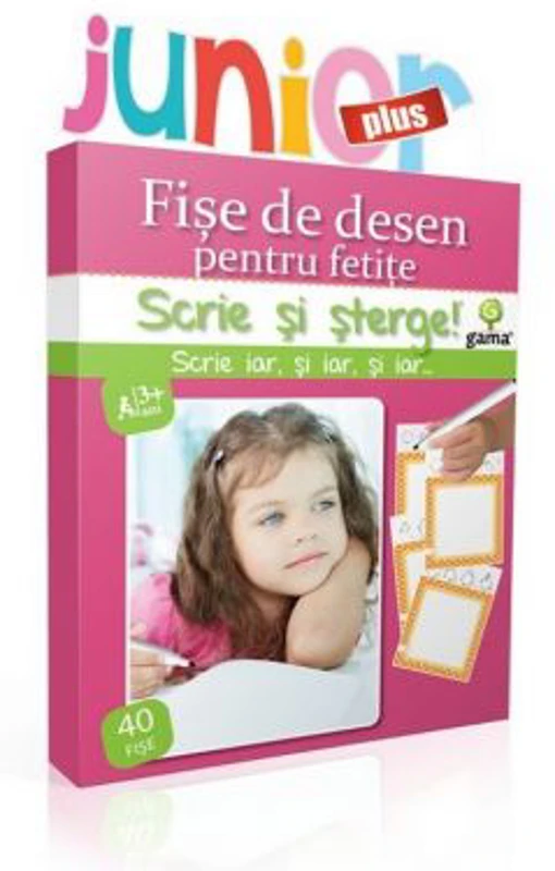 Scrie si sterge! Junior Plus. Fise de desen pentru fetite