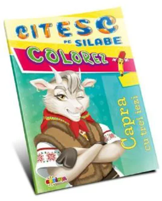 Citesc pe silabe, colorez. Capra cu trei iezi