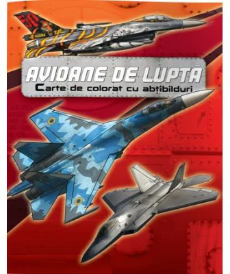 Avioane de lupta. Carte de colorat cu abtibilduri