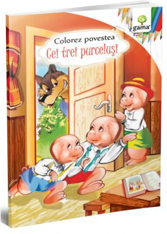 Colorez povestea. Cei trei purcelusi