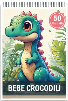 Carte de colorat, 50 de ilustratii, Bebe Crocodili