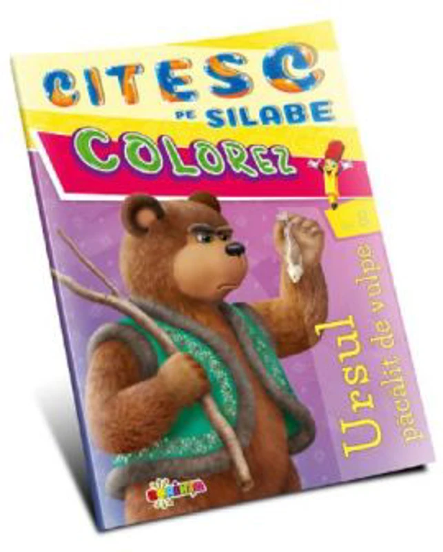 Citesc pe silabe, colorez. Ursul pacalit de vulpe