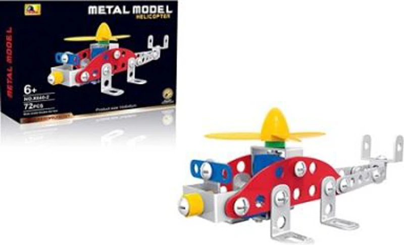 Joc constructii metal, Elicopter, 72 piese