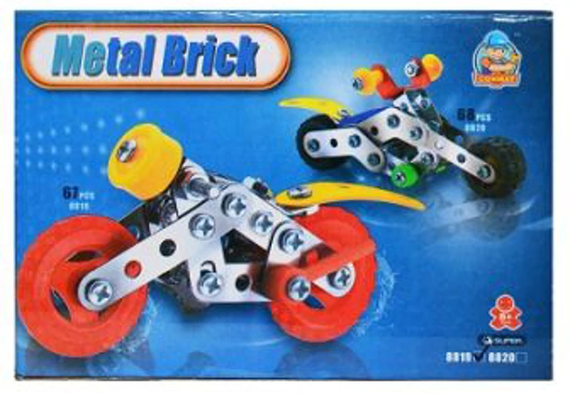 Joc constructii metal, motocicleta, 67 piese