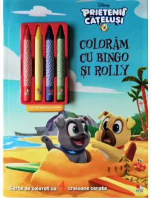 Disney. Prietenii catelusi. Coloram cu Bingo si Rolly. Contine 4 creioane cerate