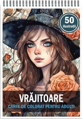 Carte de colorat, 50 de ilustratii, Vrajitoare