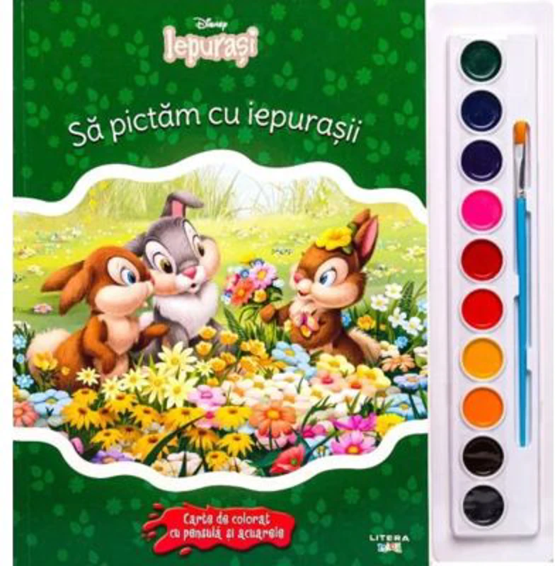 Disney. Iepurasi. Sa pictam cu iepurasii. Carte de colorat cu pensula si acuarele