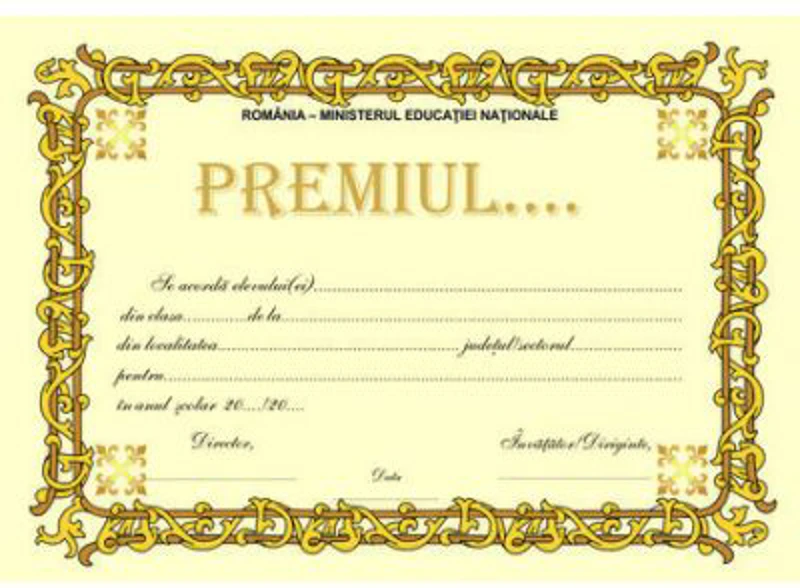 Diploma scolara de acordare a PREMIUL.. (DLFD006B )