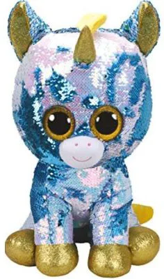 Unicorn alb cu paiete, din plus 42 cm, Boos, TY