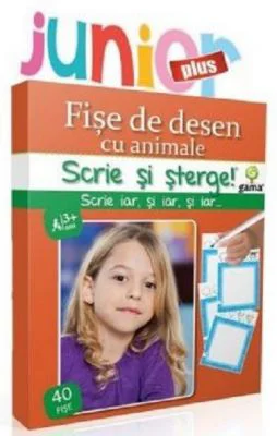Scrie si sterge! Junior Plus. Fise de desen cu animale