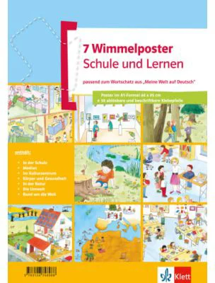 Wimmelposter Schule und Lernen - passend zum Wortschatz aus "Meine Welt auf Deutsch", 7 Poster