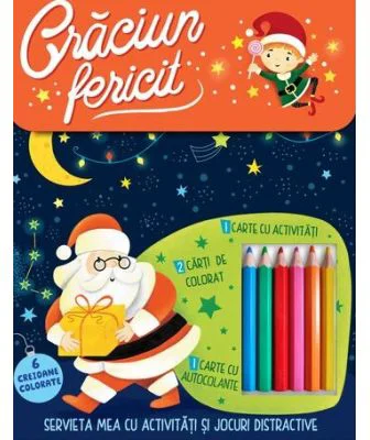 Craciun fericit. Servieta mea cu activitati si jocuri distractive