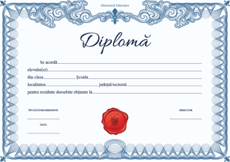 Diploma pentru rezultate deosebite (DZC01)