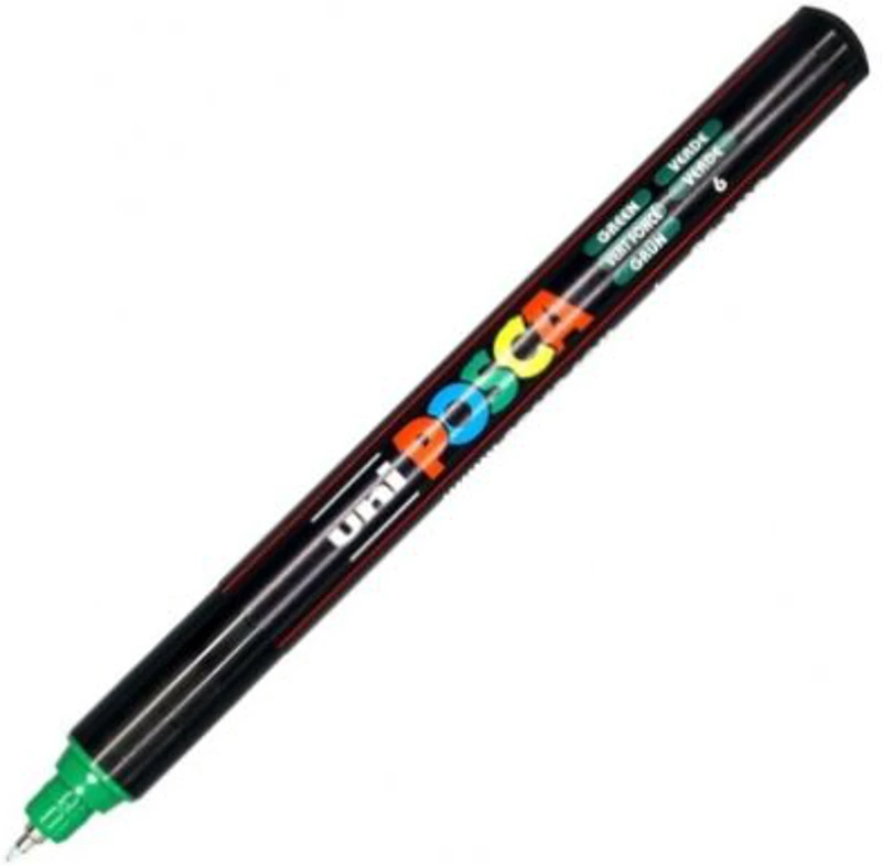 Marker UNI PC-1MR 0. 7 mm, varf metalic fin, verde, Posca (M624)