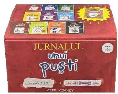 Box set Jurnalul unui Pusti (volumele 1- 10) + Jurnalul meu, editie paperback - Jeff Kinney