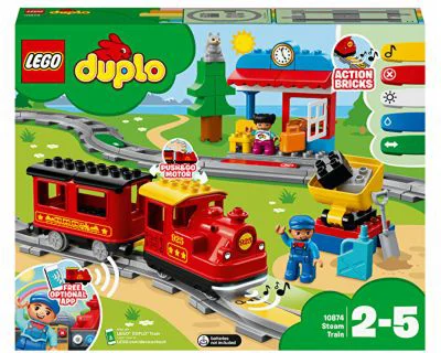 LEGO DUPLO Tren cu aburi 10874, 59 piese