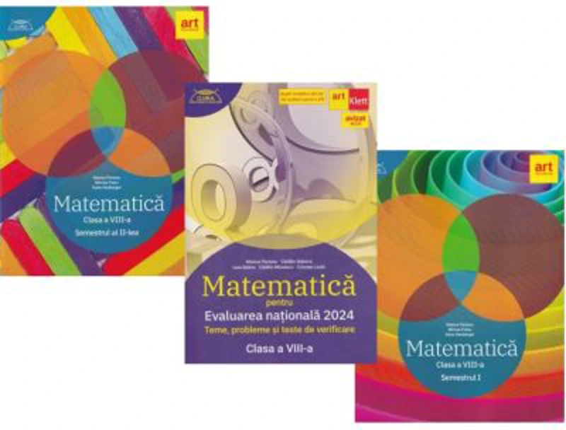 Evaluarea nationala 2024 Matematica Clasa 8 si Culegerile de matematica, semestrele 1 si 2 Clubul matematicienilor - Marius Perianu
