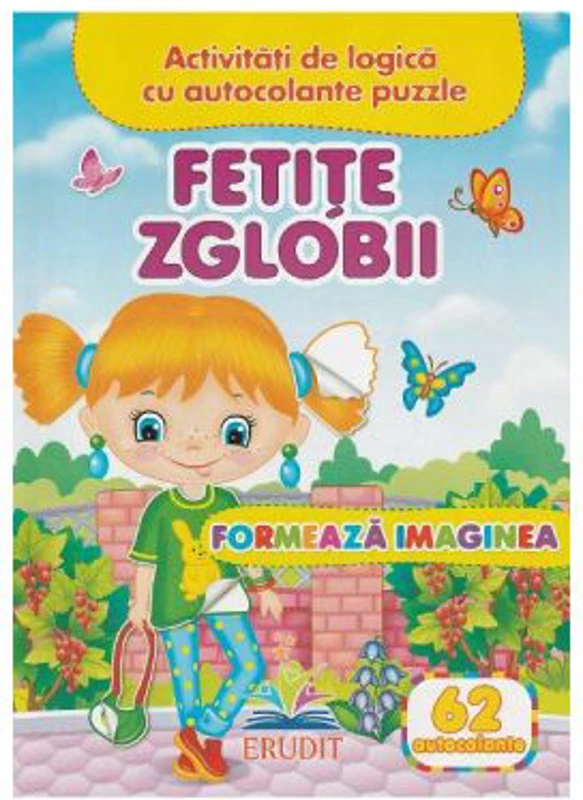 Formeaza imaginea. Fetite zglobii + 62 autocolante