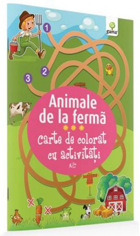 Carte de colorat cu activitati. Animale de la ferma