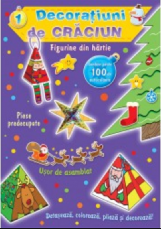 Decoratiuni de Craciun. Figurine din hartie 1 Violet