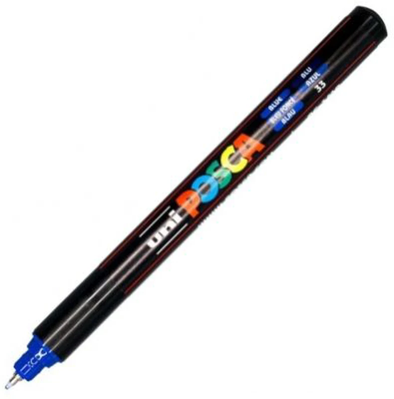 Marker UNI PC-1MR 0. 7 mm, varf metalic fin, albastru, Posca (M483)