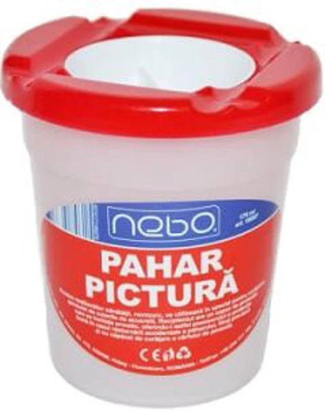 Pahar pictura mare cu capac, rosu, NEBO
