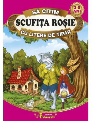 Sa citim SCUFITA ROSIE cu litere de tipar - Fratii Grimm