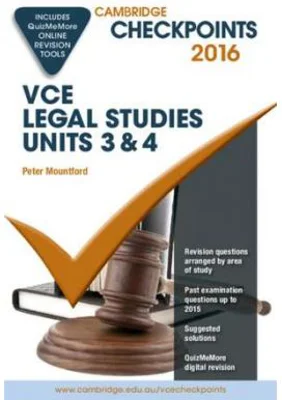 Cambridge Checkpoints VCE Legal Studies Units 3 and 4 2016 and Quiz Me More - Peter Mountford