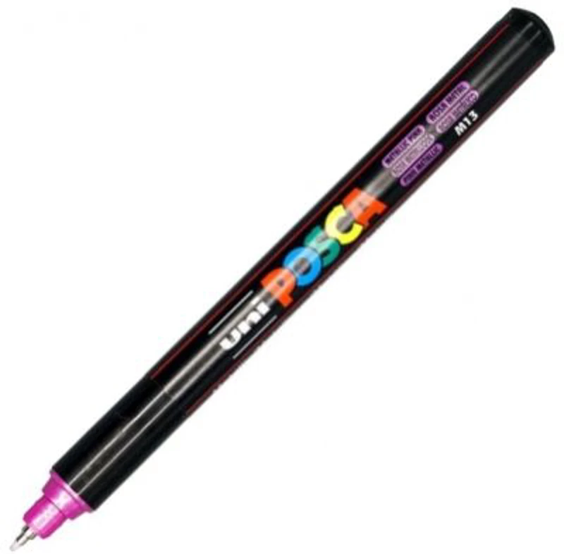 Marker UNI PC-1MR 0. 7 mm, varf metalic fin, roz metalizat, Posca (M622)