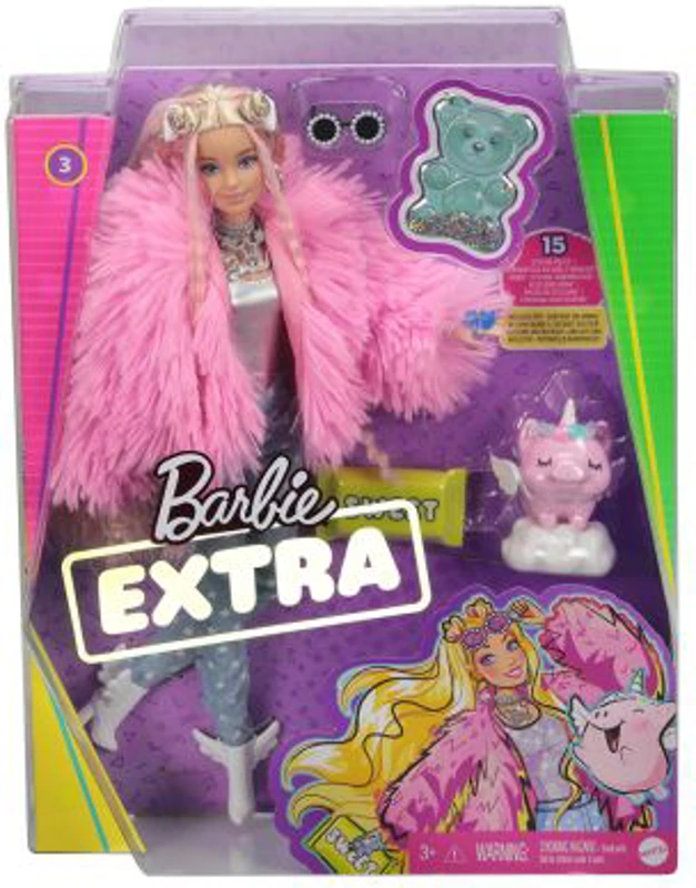 Papusa Extra Style Fluffy Pinky, Barbie