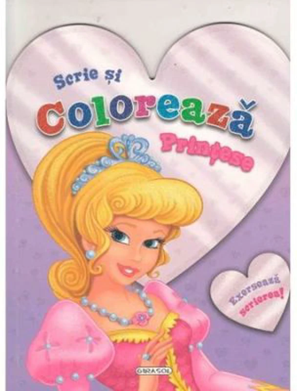 Scrie si coloreaza printese. Violet