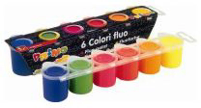 Tempera Morocolor fluorescenta 25 ml, 6 culori/set (MC15412)