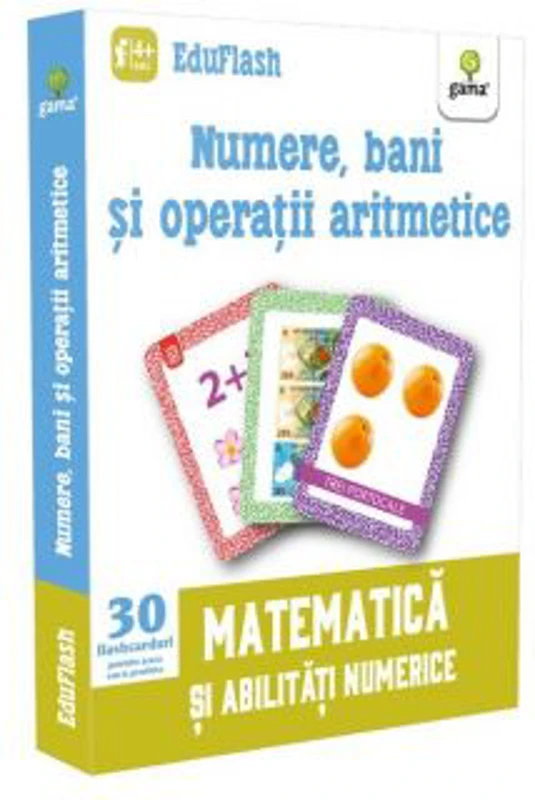 Numere, bani si operatii aritmetice. Matematica si abilitati numerice (30 de flashcarduri)