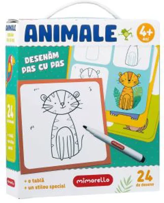 Joc educativ Mimorello. Animale. Desenam pas cu pas