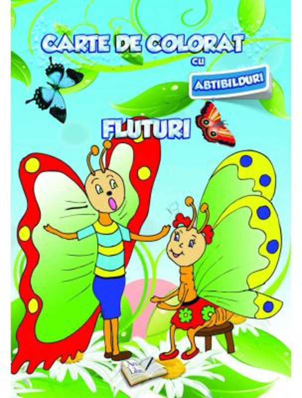 Carte de colorat cu abtibilduri. Fluturi