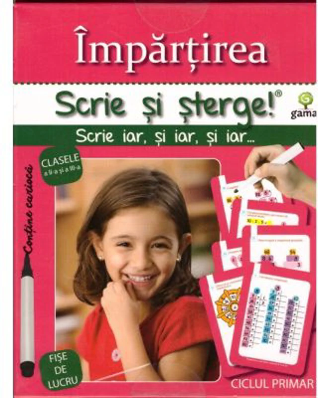 Scrie si sterge! Expert Matematica. Impartirea. Fise de lucru clasa a 3-a