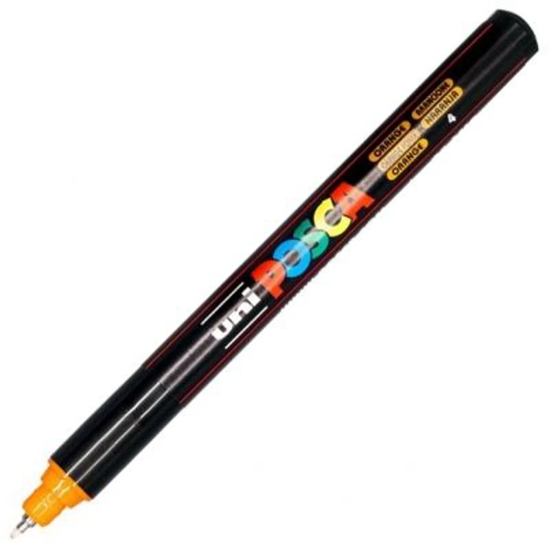 Marker UNI PC-1MR 0. 7 mm, varf metalic fin, orange, Posca (M487)