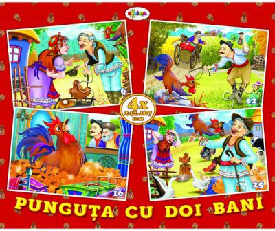 Puzzle Punguta cu doi bani. 4 imagini