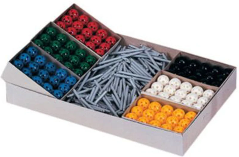 Set de constructie cu 420 de piese colorate din plastic. Forme geometrice