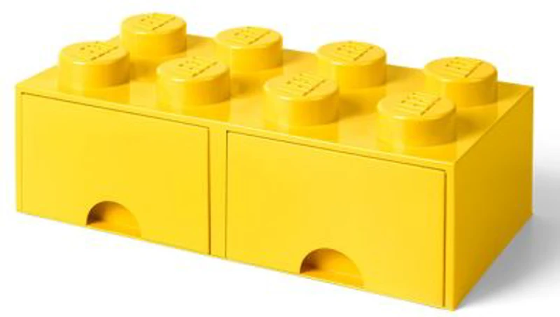 Cutie depozitare LEGO 2x4 cu sertare galben