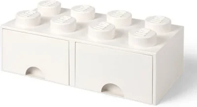 Cutie depozitare LEGO 2x4 cu sertare alb 40061735
