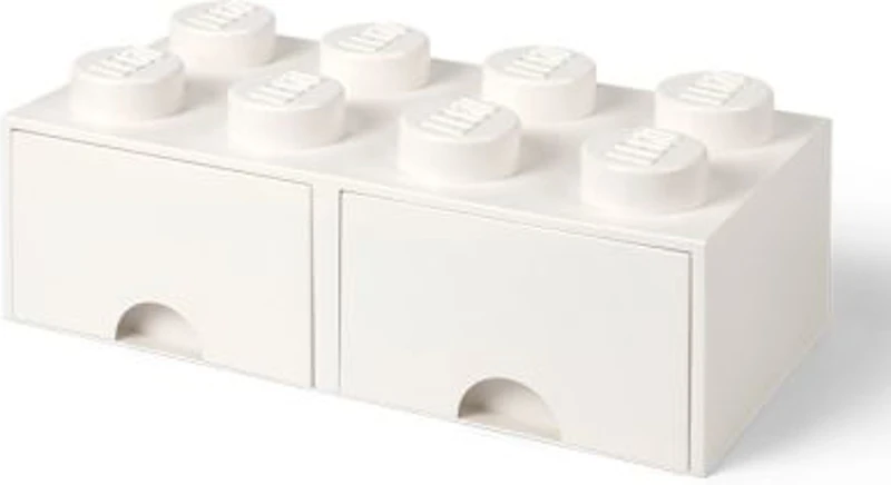 Cutie depozitare LEGO 2x4 cu sertare alb
