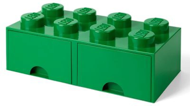 Cutie depozitare LEGO 2x4 cu sertare verde 40061734